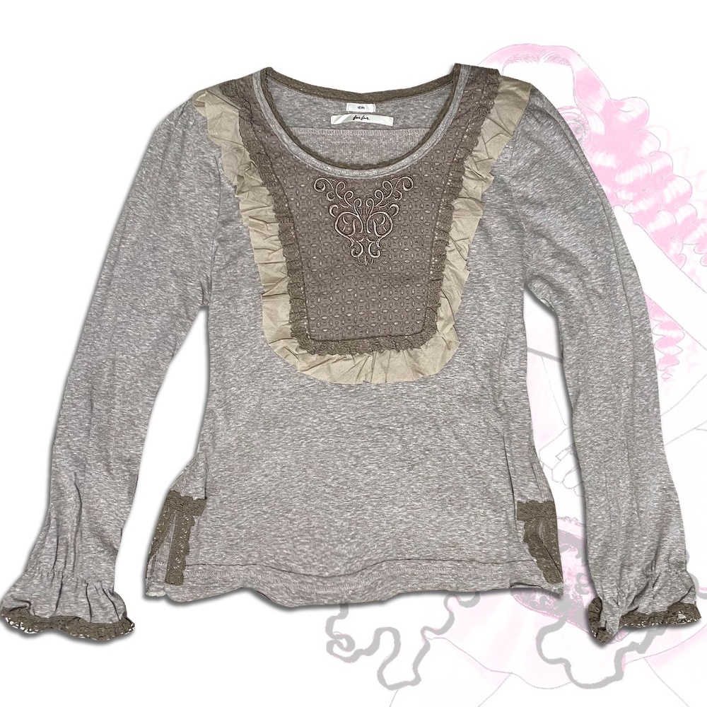 Yoim FurFur Brocade Collar Frill Blouse